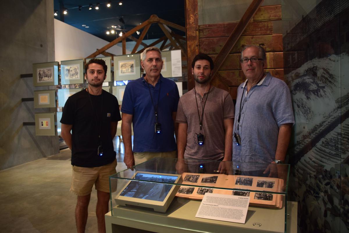 Mitch Kreitenberg visited Yad Vashem on 4 July along with his brother Ernie and his son Ben and friend, Jonathan Feldman. Together, they viewed The Auschwitz Album, which contains photos of Mitch and Ernie’s father and family.